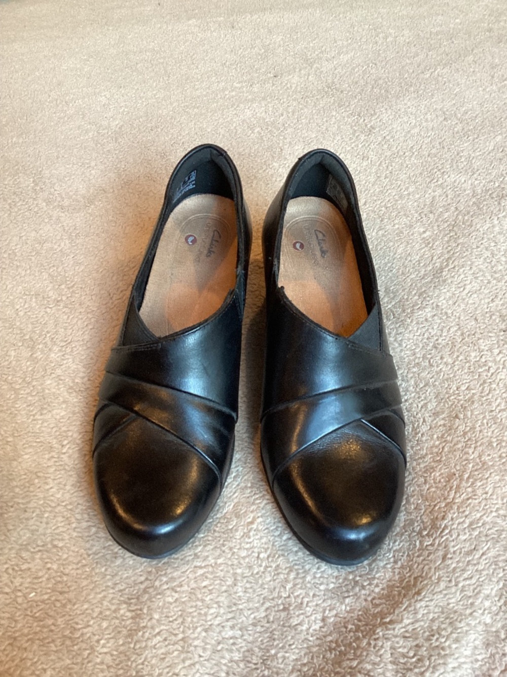 Clarks Rosalyn Adele Leather Cross Strap Comfort Dress Shoes, Size 6